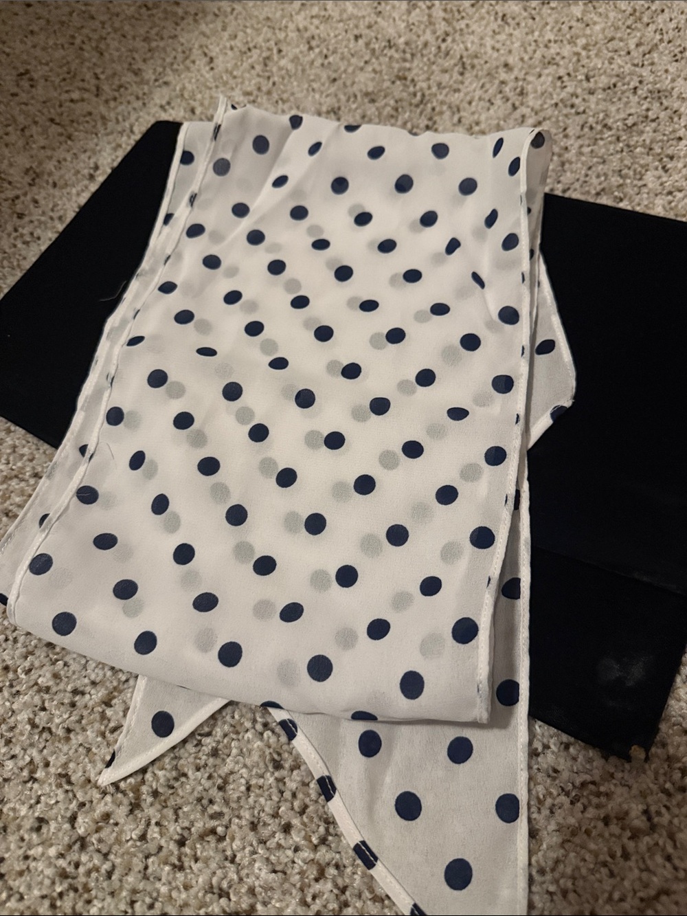 Black & White Polka Dot Vintage Style Scarf